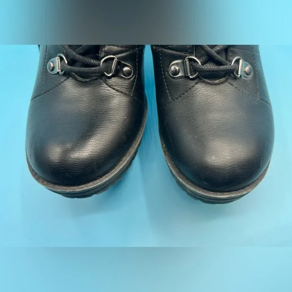 BCBG Black Lace-Up High Heel Boots - Picture 4 of 9